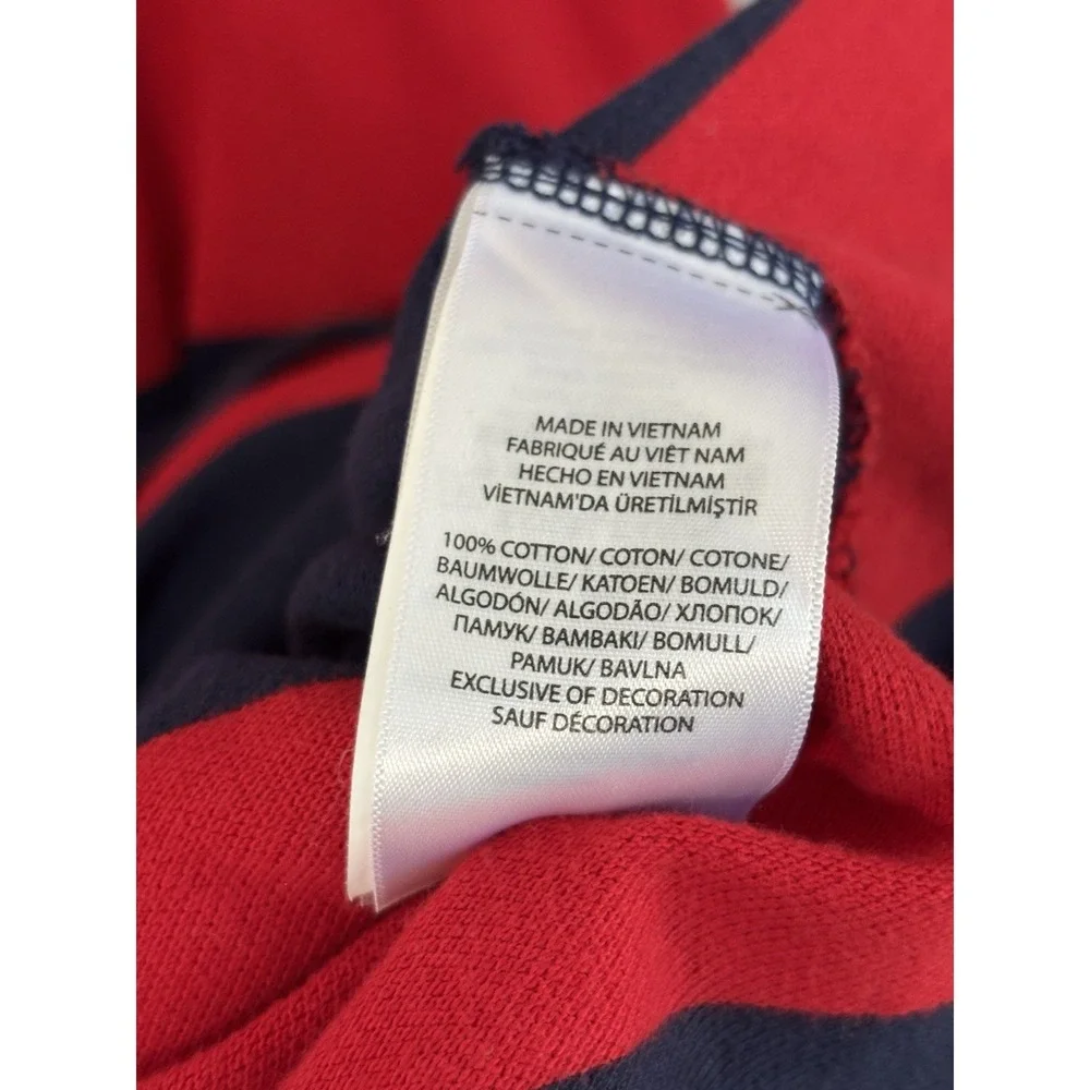 Polo Ralph Lauren Men's 2XB Red Navy Stripe Polo Shirt Big Cotton Pony Logo 0795